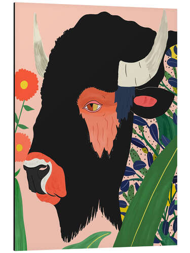 Obraz na aluminium Floral Bison