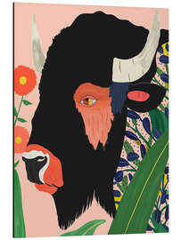 Obraz na aluminium Floral Bison - Artsy Sesta