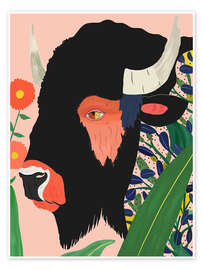 Wall print Floral Bison - Artsy Sesta