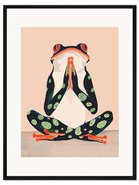 Gerahmter Kunstdruck Yoga-Frosch