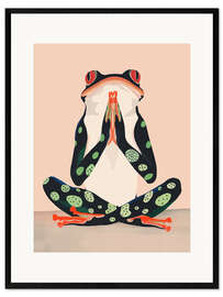 Impresión de arte enmarcada Yoga Frog - Artsy Sesta