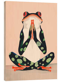 Wood print Yoga Frog - Artsy Sesta