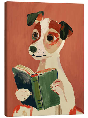 Tableau sur toile The Bookish Dog