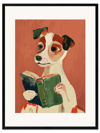 Impresión de arte enmarcada The Bookish Dog - Artsy Sesta