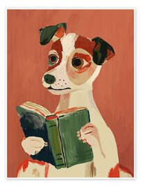 Wall print The Bookish Dog - Artsy Sesta