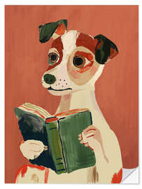 Wandsticker Der Bücherhund