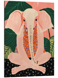 Aluminium print Yoga Meditating Elephant - Artsy Sesta