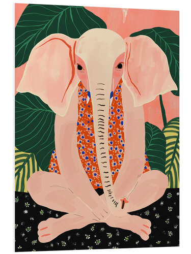 Quadro em PVC Yoga Meditating Elephant