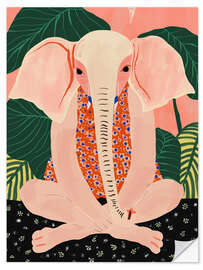 Vinilo para la pared Yoga Meditating Elephant - Artsy Sesta