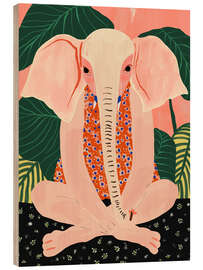 Puutaulu Yoga Meditating Elephant - Artsy Sesta