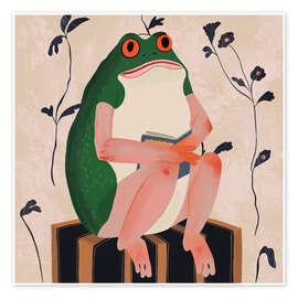 Wall print The Bookish Frog - Artsy Sesta