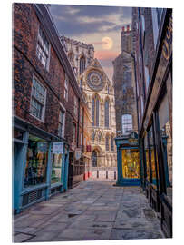 Acrylglasbild Mond über der charmanten Straße, York - Assaf Frank