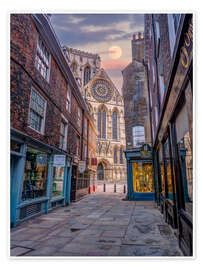 Wall print Moon Over Charming Street, York - Assaf Frank
