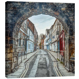 Leinwandbild Historische Stone Archway Street, York - Assaf Frank