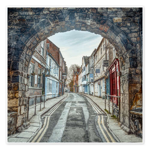 Poster Historic Stone Archway Street, York