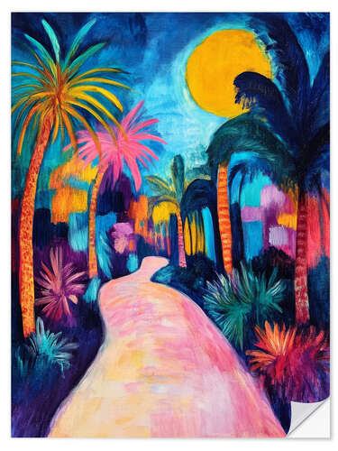 Vinilo para la pared Tropical full moon