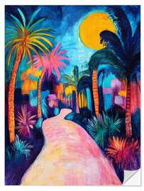 Vinilo para la pared Tropical full moon