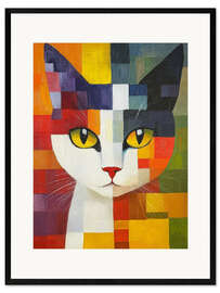 Gerahmter Kunstdruck Cubic Cat