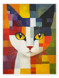Wandbild Cubic Cat - DejaReve