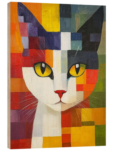 Obraz na drewnie Cubic Cat