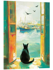 Quadro em acrílico The harbor cat - DejaReve