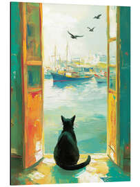 Tableau en aluminium The harbor cat - DejaReve