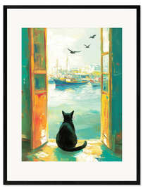 Gerahmter Kunstdruck Die Hafenkatze