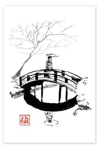 Poster Geisha on the bridge