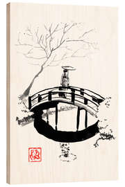 Obraz na drewnie Geisha on the bridge - Péchane