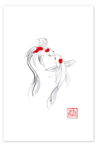 Poster Koi fish in love