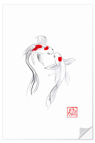 Wall sticker Koi fish in love