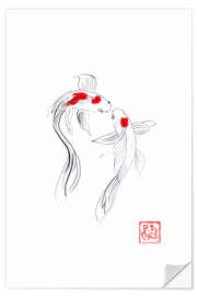 Wall sticker Koi fish in love