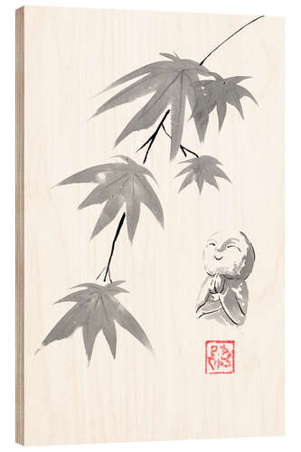 Holzbild Ahorn und Jizo
