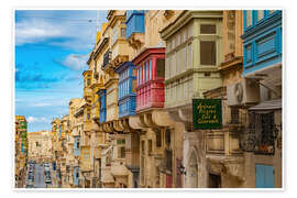 Obra artística Balconies in the old town of Valletta, Malta - HADYPHOTO