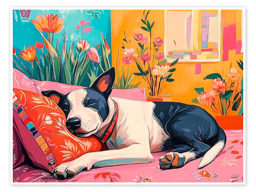 Poster Siesta Sleeping Cute Dog