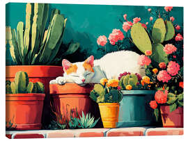 Canvas print Sleeping Cat on a Sunny Terrace - Anastasia Mamoshina