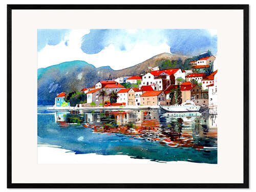 Impresión de arte enmarcada Perast, Montenegro
