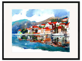 Impresión de arte enmarcada Perast, Montenegro - Anastasia Mamoshina