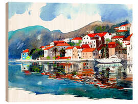 Obraz na drewnie Perast, Montenegro - Anastasia Mamoshina