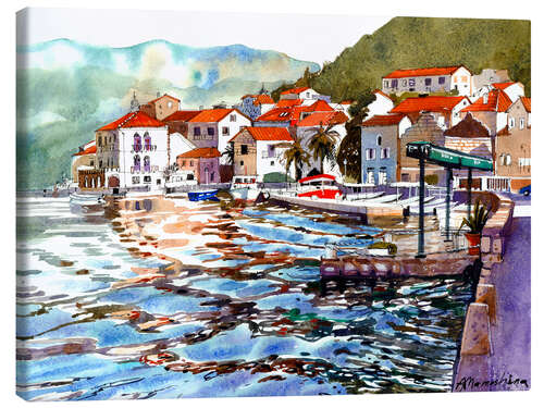 Lienzo Sea reflections in Perast, Montenegro