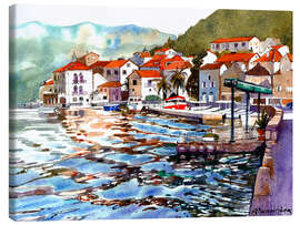 Lienzo Sea reflections in Perast, Montenegro - Anastasia Mamoshina