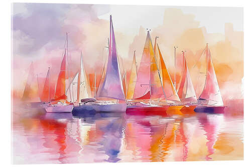 Acrylic print Colourful sailboats