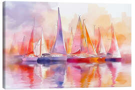 Lærredsbillede Colourful sailboats - Jörg Gamroth