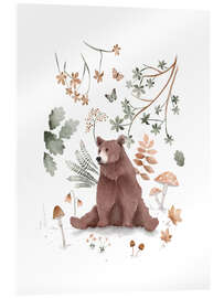 Akrylbillede Watercolor bear in the forest