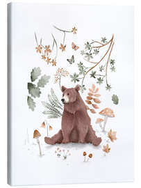 Quadro em tela Watercolor bear in the forest - Urchin Bay