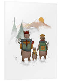 Hartschaumbild Abenteuer der Bärenfamilie