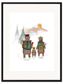 Inramat konsttryck Adventures of the Bear Family
