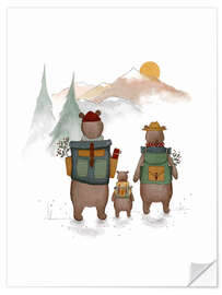 Wandsticker Abenteuer der Bärenfamilie