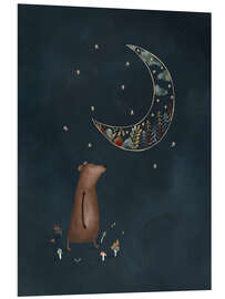 Hartschaumbild Bernard Bär im Mondlicht