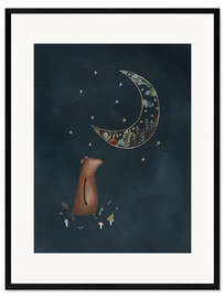 Gerahmter Kunstdruck Bernard Bär im Mondlicht